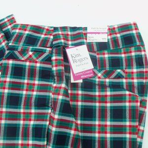 Kim Rogers 10 petite Pull On straight/Tummy control pants Tartan plaid NEW w/tag